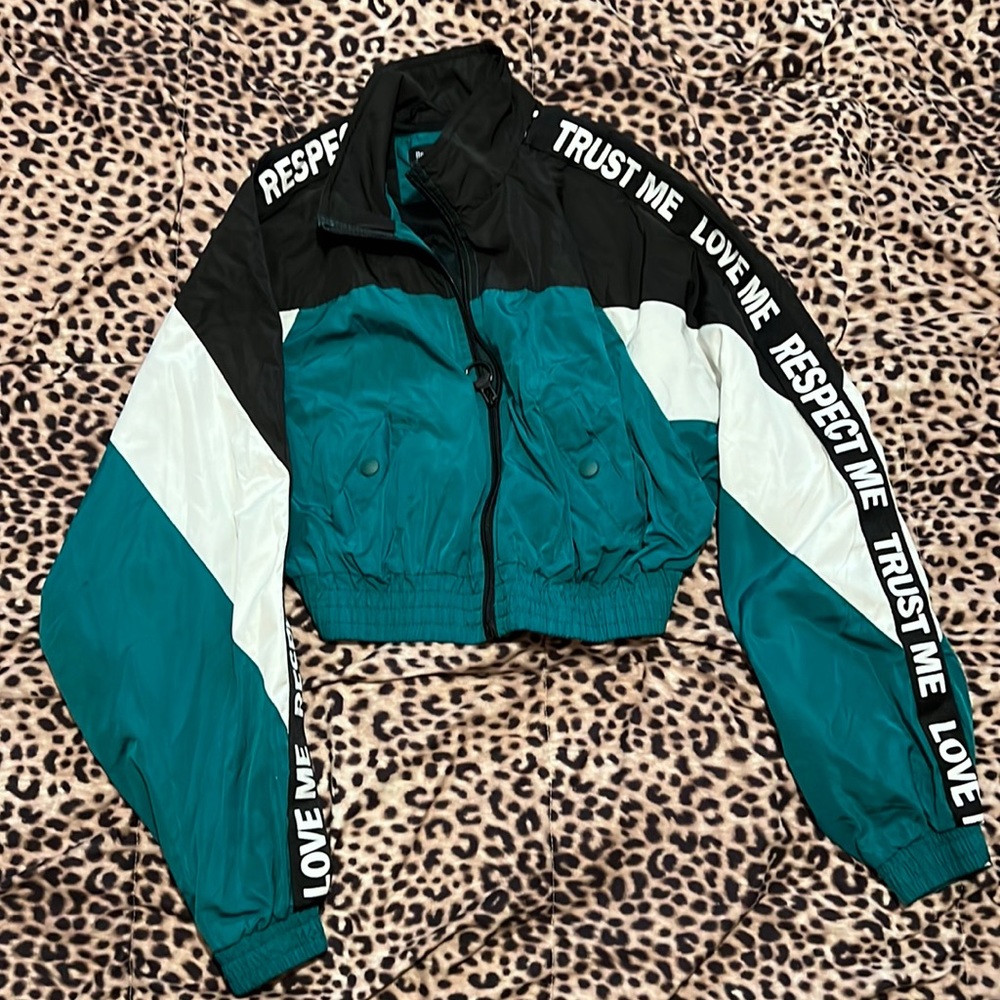 Bershka Women’s crop top zip up bomber jacket